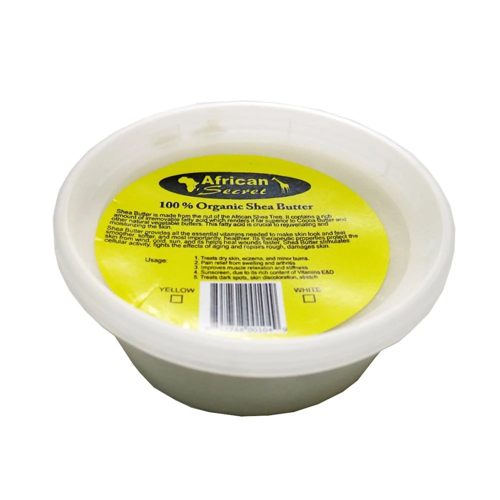 African Secret 100% Organic Shea Butter Smooth Yellow Ounces 8 Oz (Pack of 12)