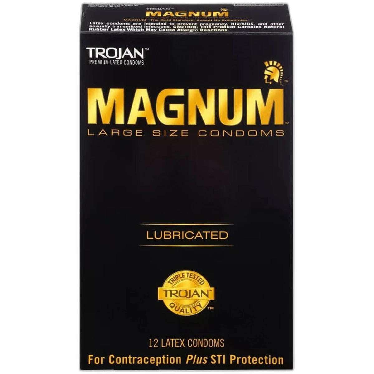 Trojan Magnum Lubricated Latex Condoms Large Size 2.11oz (Pack of 48)