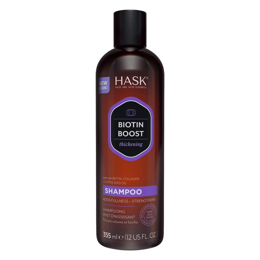 Hask Biotin Boost Thickening Shampoo with Biotin, Collagen and Coffee - 12 fl oz (Pack of 4)