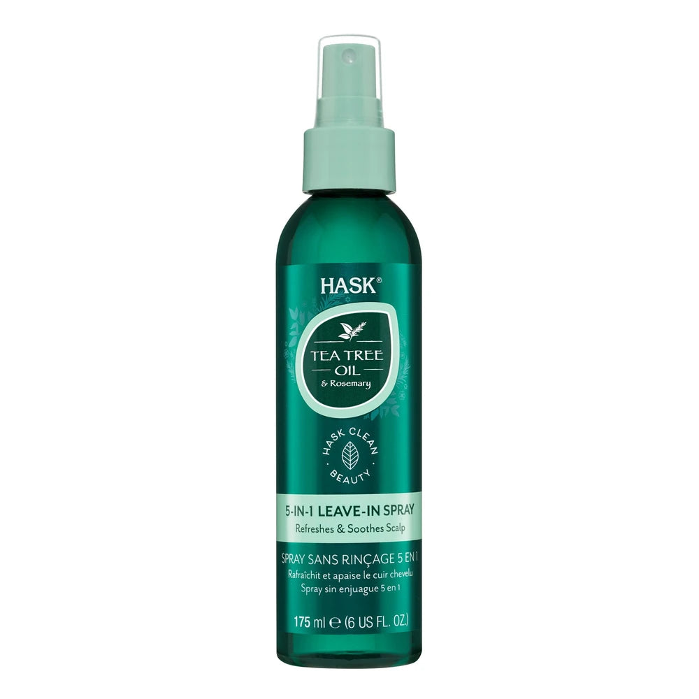 HASK Invigorating Sulfate-Free 5-in-1 Leave-In with Tea Tree Oil & Rosemary, 6 fl oz (Pack of 6)