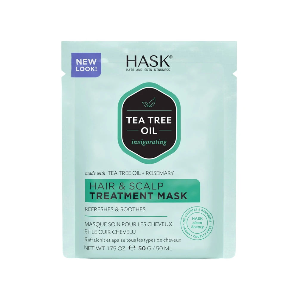 Hask Scalp Treatment Hair Mask Infused with Tea Tree & Rosemary Oil - 1.75oz (Pack of 24)