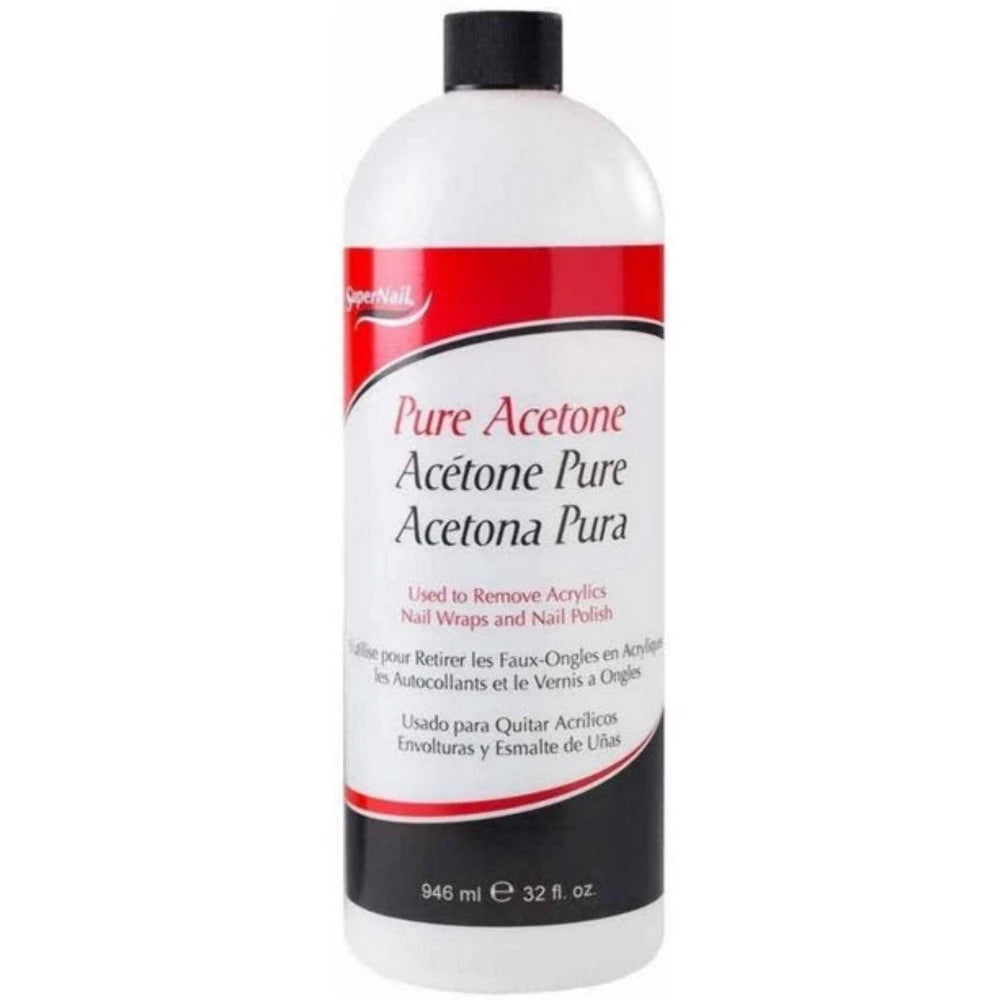 Super Nail Pure Acetone 32 oz (Pack of 12)