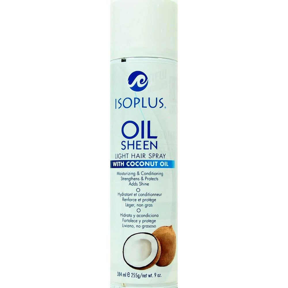 Isoplus Coconut Oil Sheen Light Hair Spray 9 oz. (Pack of 12)
