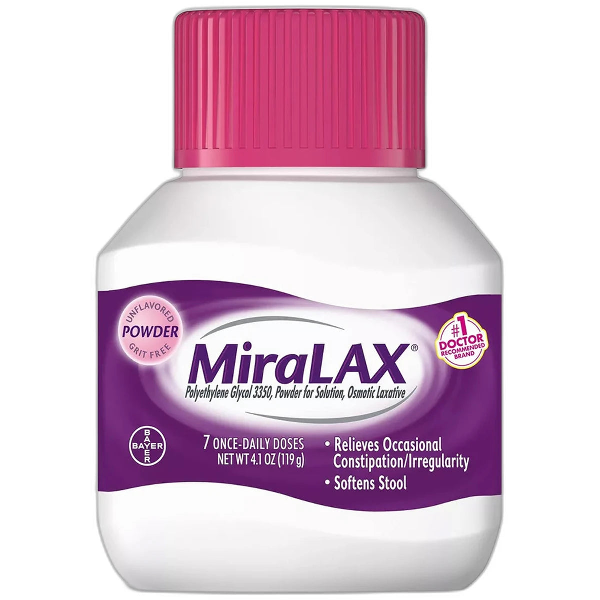 Miralax Osmotic Laxative Powder Gentle Constipation Relief 4.1Oz (Pack of 12)