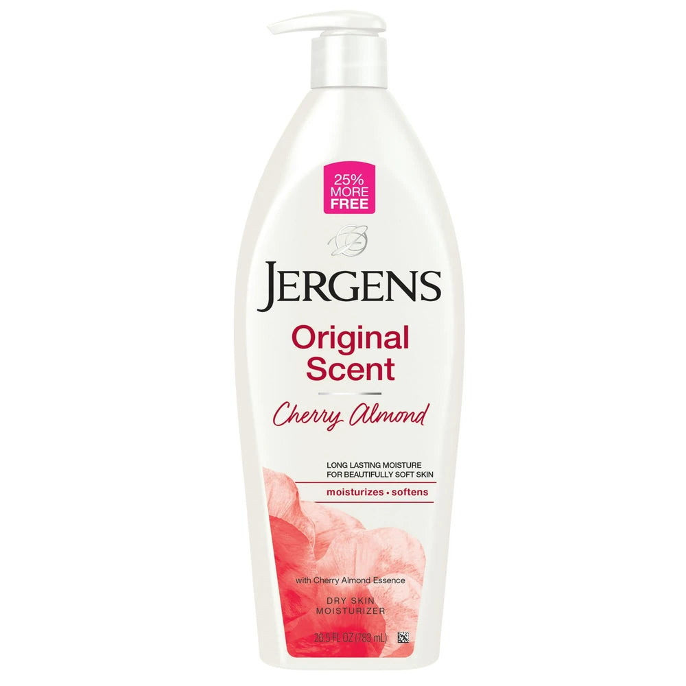 Jergens Original Scent with Cherry Almond Body Lotion Dry Skin Body Moisturizer 26.5. Oz (Pack of 6)