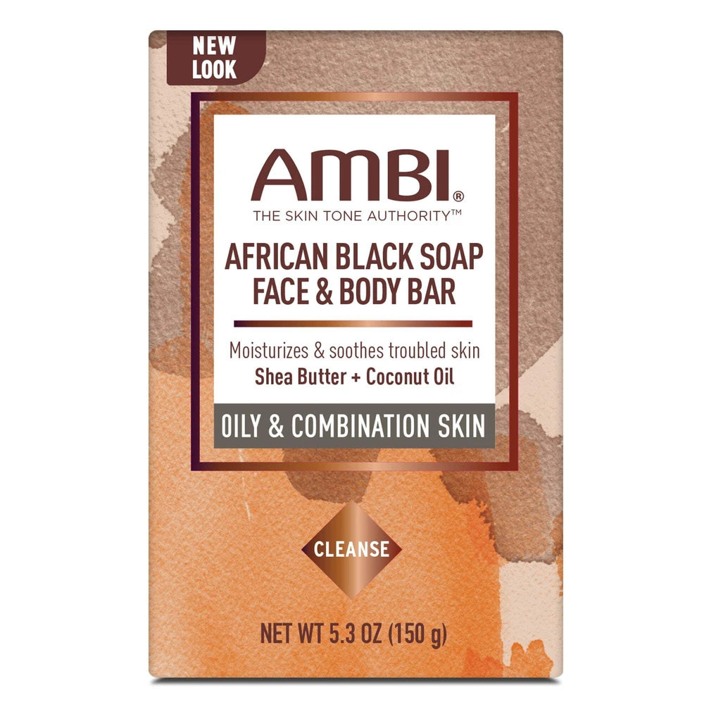 AMBI - African Black Soap Face Body Bar 5.3 Oz (Pack of 24)