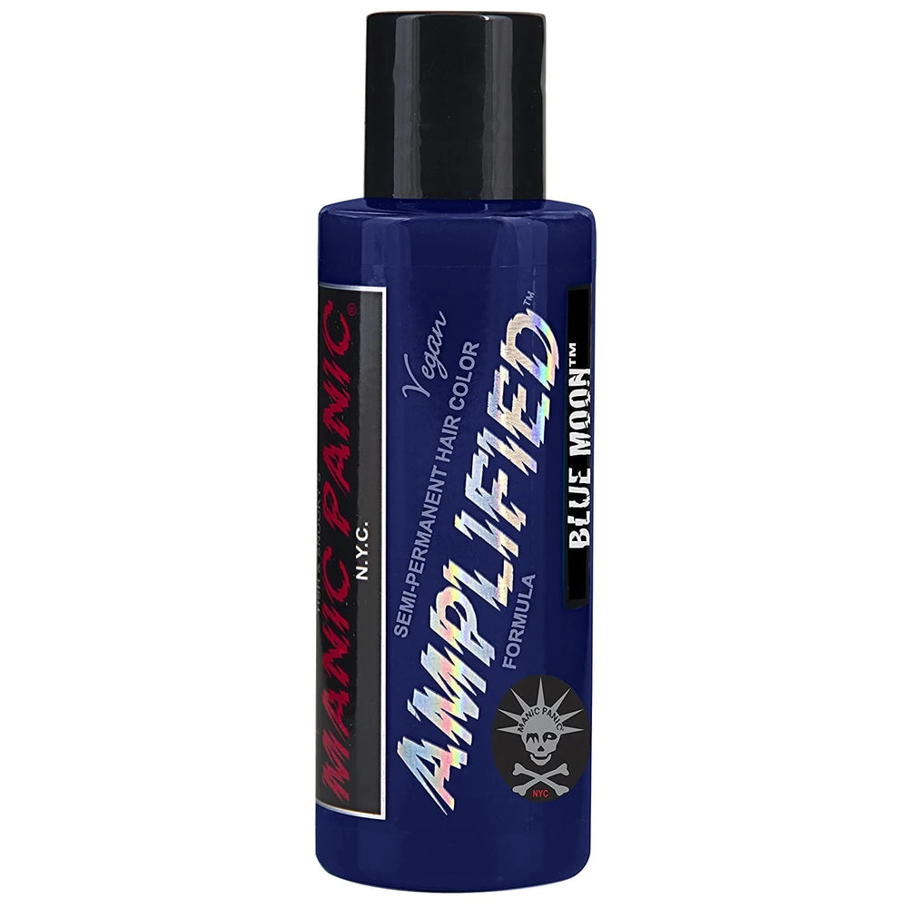 MANIC PANIC Blue Moon Hair Color - Amplified - Semi-Permanent Hair Dye - Bright (Pack of 6)