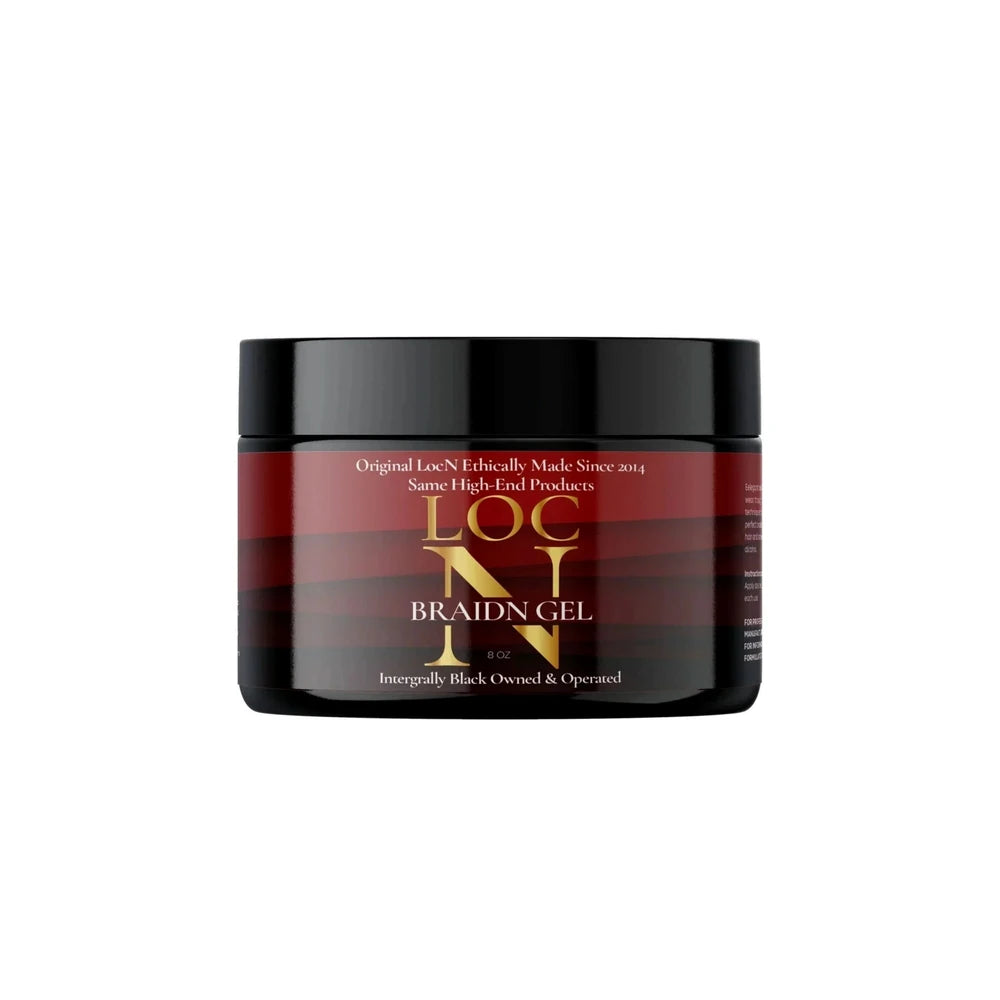 Loc N Braiding Gel Hair Gel 8 oz Hair Gel Frizz Control All Hair Types (Pack of 12)