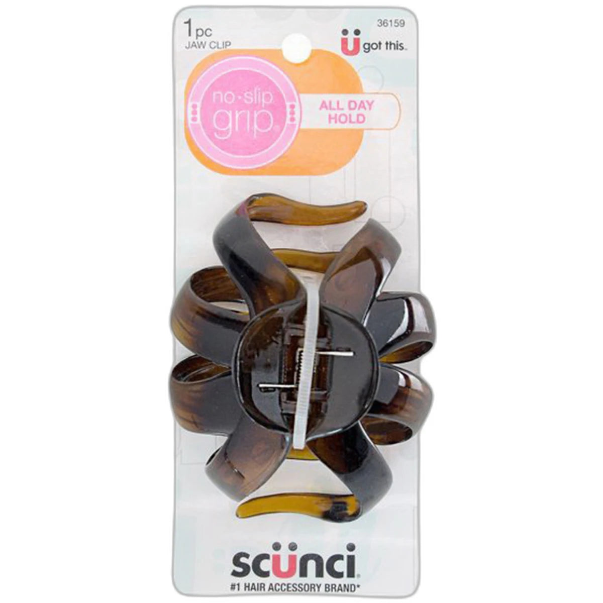 Scunchi Large No-Slip Grip Octo-Jaw Claw Clip Plastic Assorted 1.8Oz (Pack of 48)