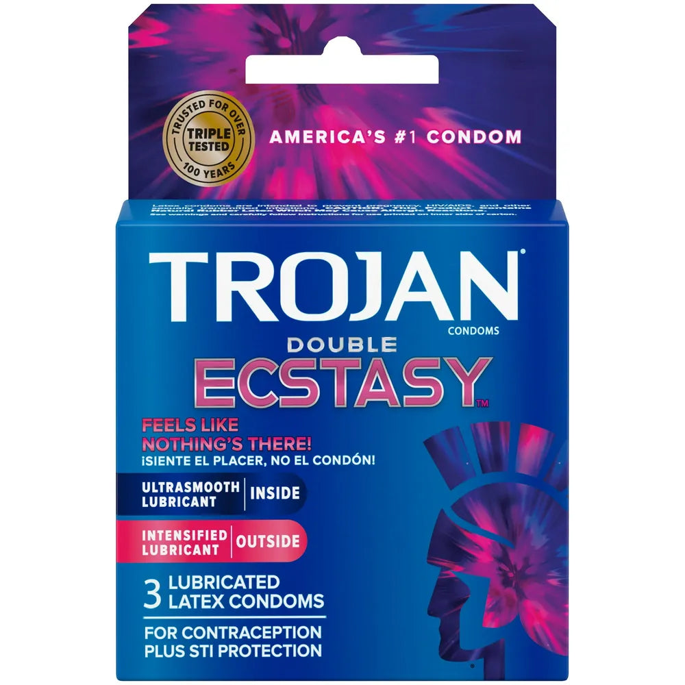 Trojan Double Latex Condoms 0.64oz (Pack of 48)
