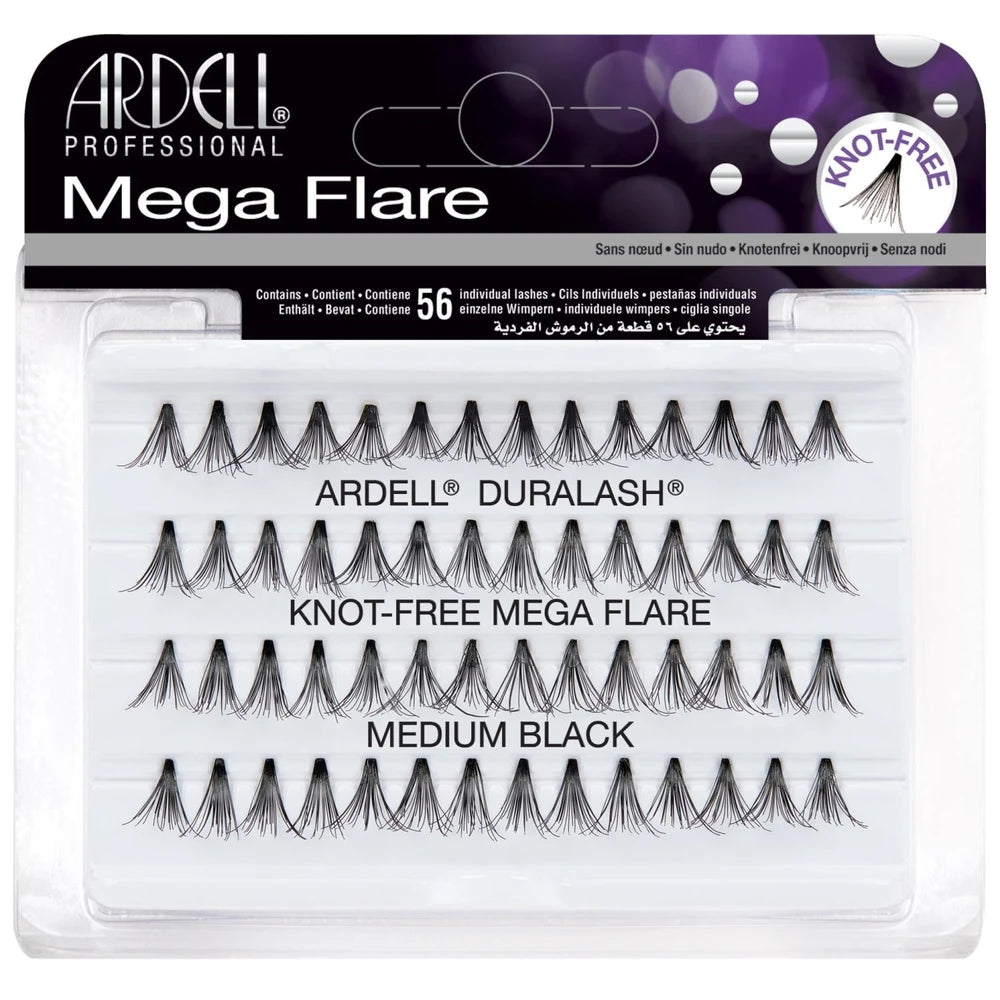 Ardell Knot-Free Mega Flare Lashes - Medium Black (Pack of 72)