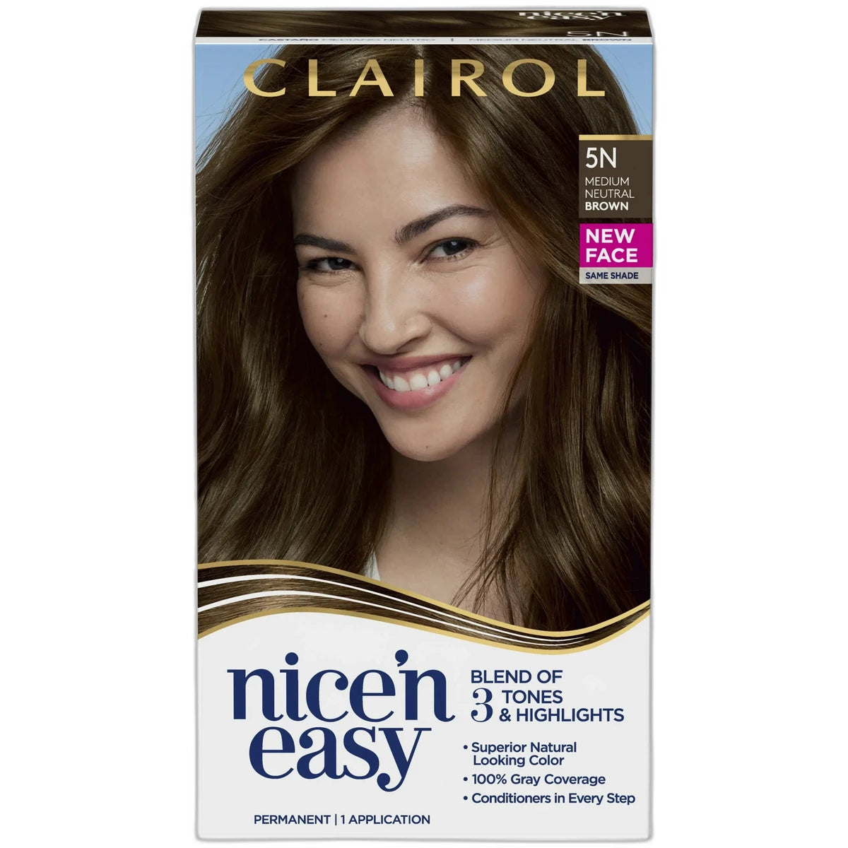 Clairol Nice & Easy Permanent Hair Color 5N Medium Neutral Brown 6.26Oz (Pack of 12)