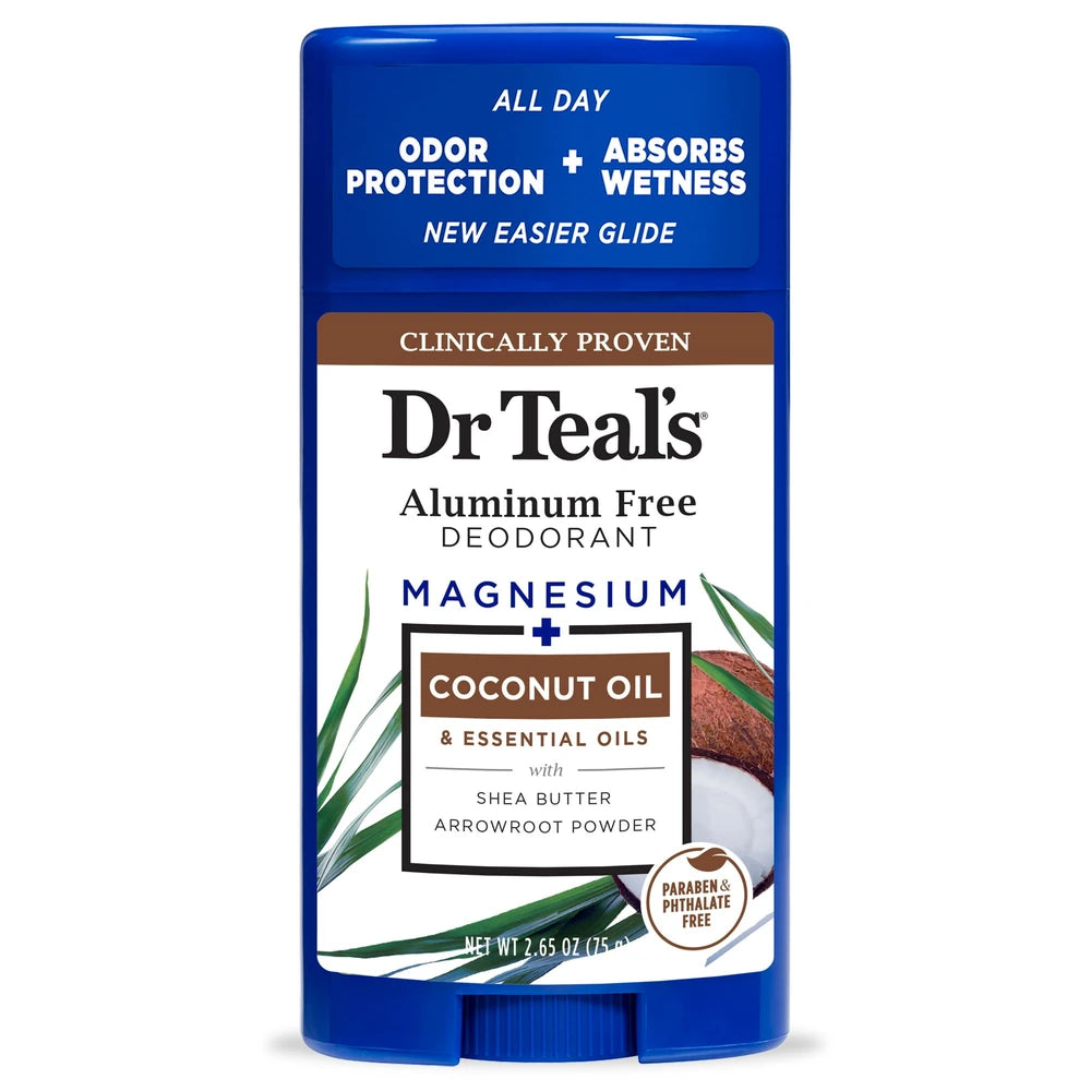 Dr Teal s Aluminum Free Deodorant Coconut Oil with Essential Oils 2.65 oz (Pack of 24)
