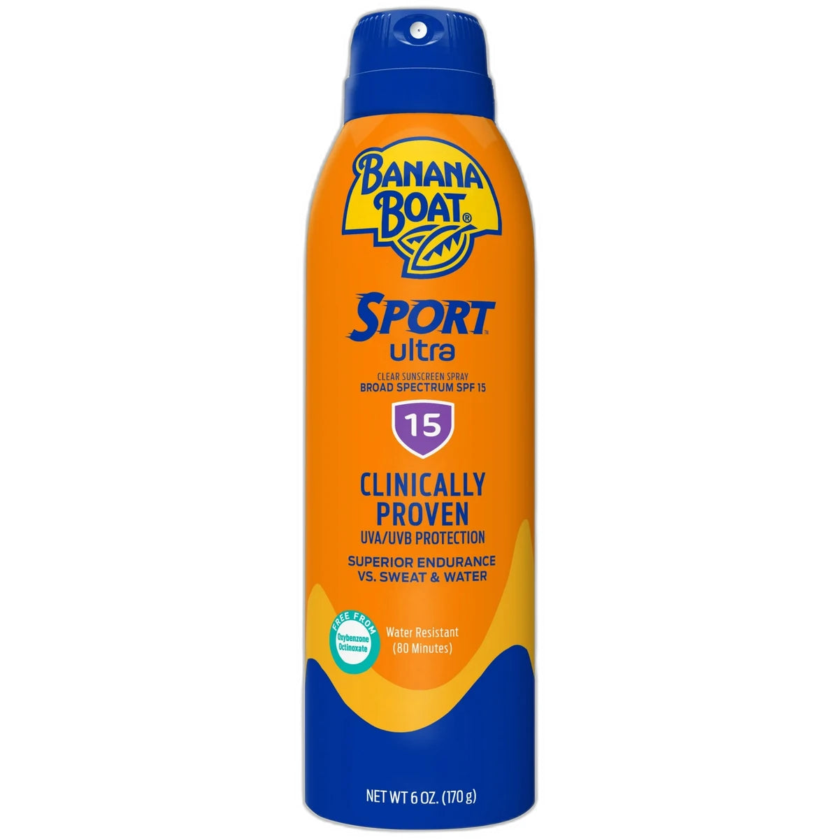 Banana Boat Sport Ultra Sunscreen Spray 15 SPF Water Resistant Sunblock 6Oz (Pack of 12)