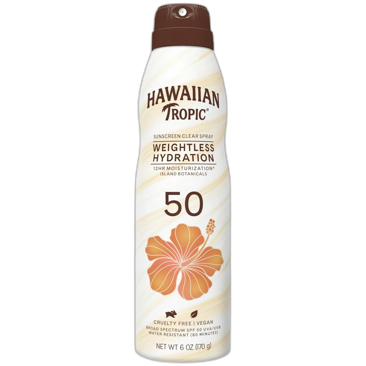 Hawaiian Tropic Weightless Hydration Clear Spray Sunscreen SPF 50 6Oz (Pack of 12)
