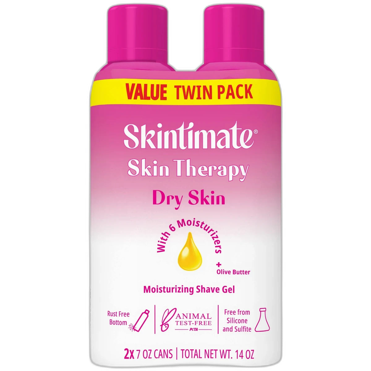 Skintimate Skin Therapy Dry Skin Women's Shave Gel Pack Of 2 7Oz (Pack of 6)