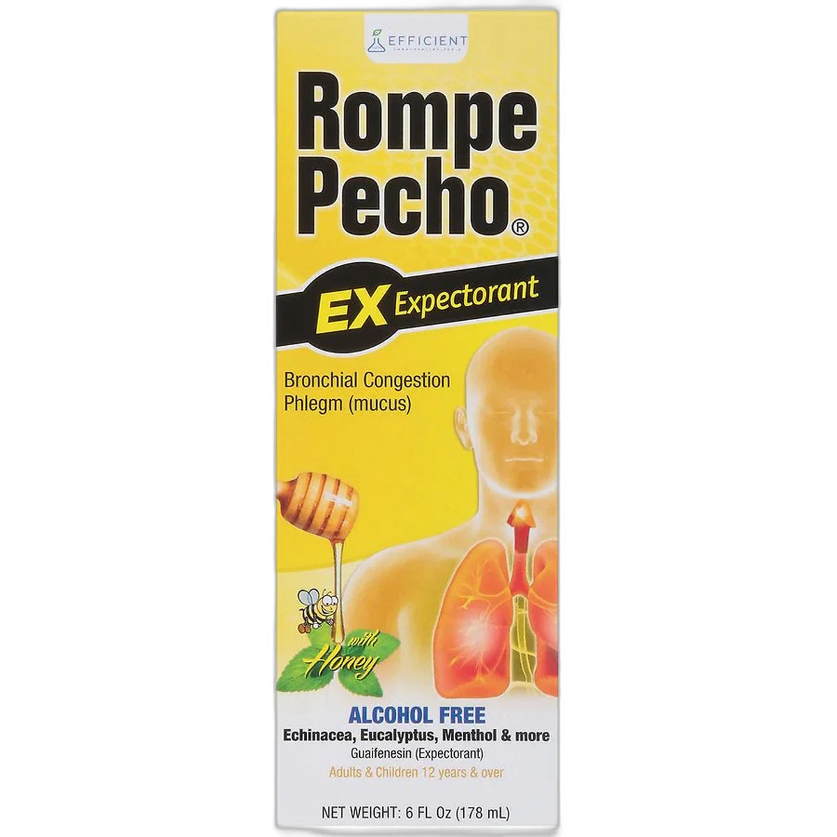 Rompe Pecho Cough Syrup Alcohol Free 6Oz (Pack of 24)
