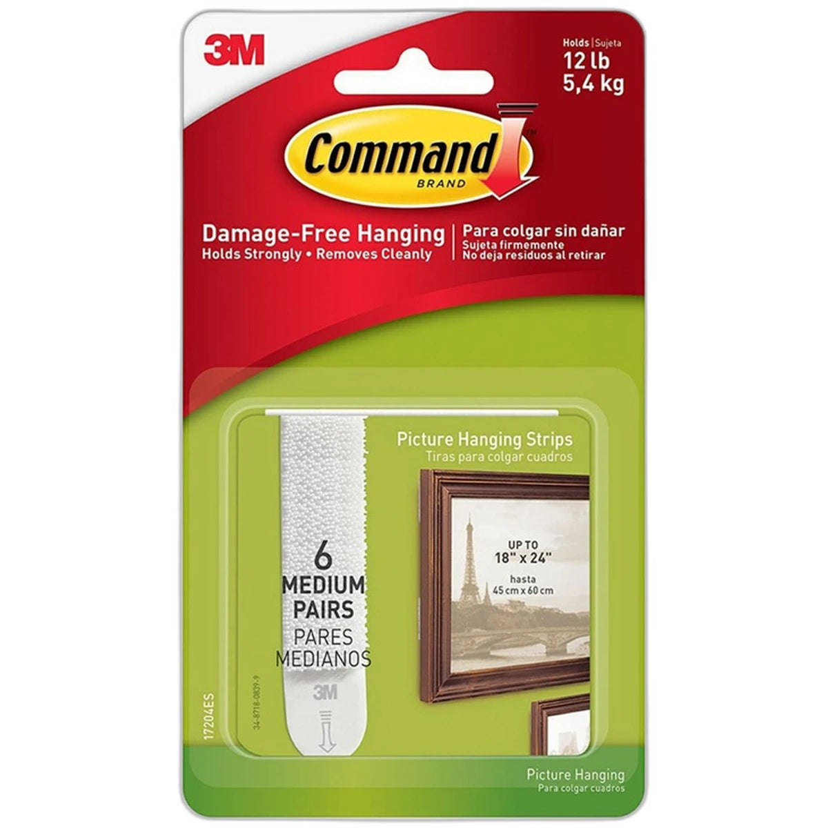 3M Command Picture Hanging Strips Medium 1.13Oz (Pack of 24)