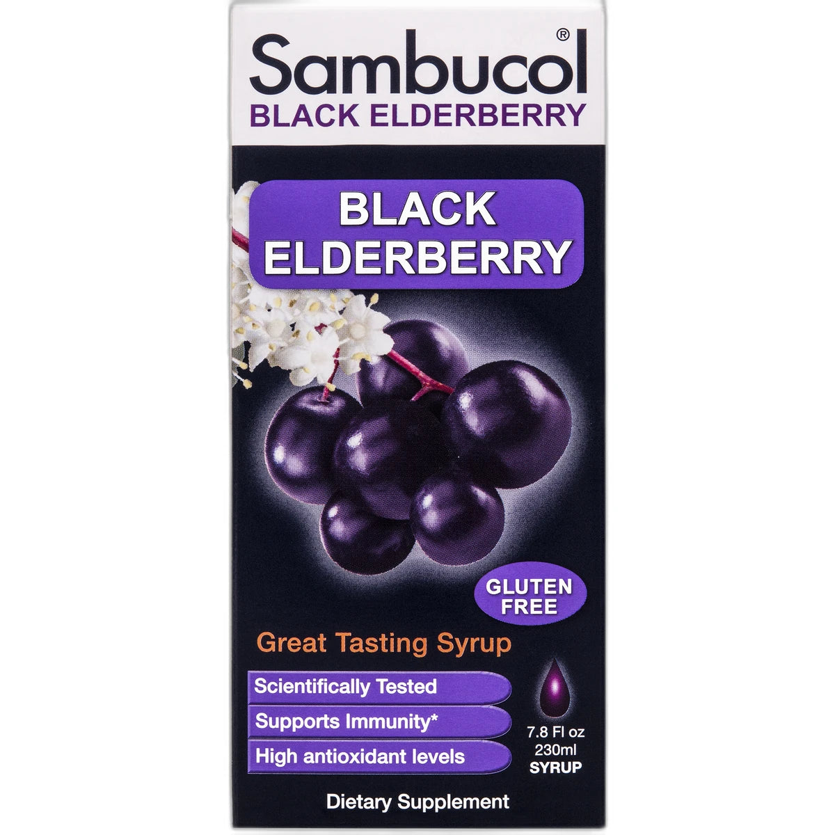 Sambucol Black Elderberry Syrup To Support Immune System Original Formula7.8Oz (Pack of 24)