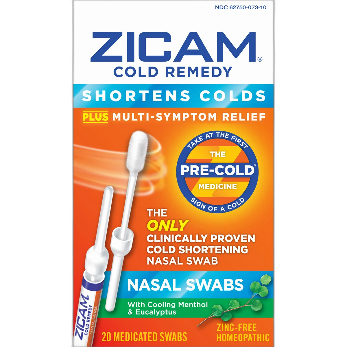 Zicam Cold Remedy Plus Multi-Symptom Relief Homeopathic Nasal Swabs2.24oz (Pack of 24)