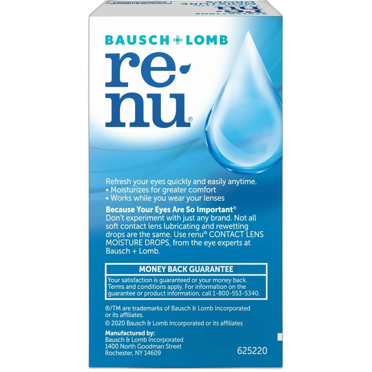 Bausch And Lomb Renu Multiplus Lubricating And Rewetting Drops 2Oz (Pack of 24)