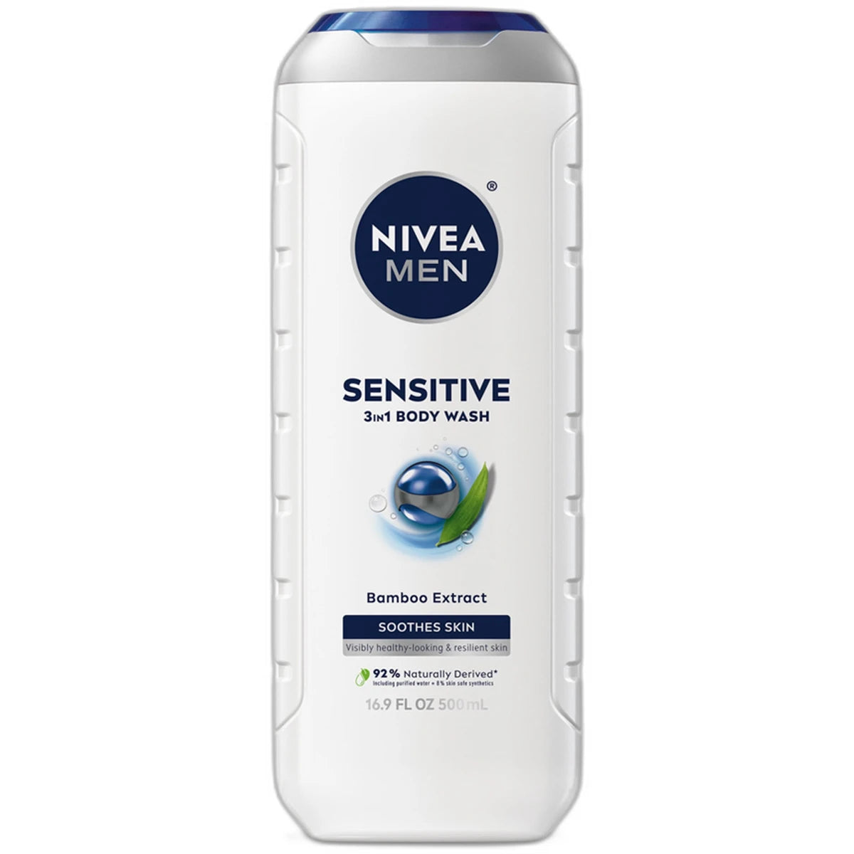 Nivea Men Sensitive Body Wash with Bamboo Extract 16.9Oz (Pack of 12)