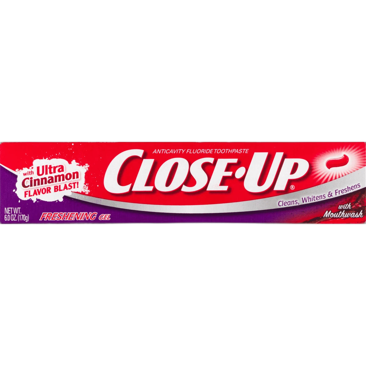 Close Up Cinnamon Red Gel Anticavity Fluoride Toothpaste 6Oz (Pack of 24)