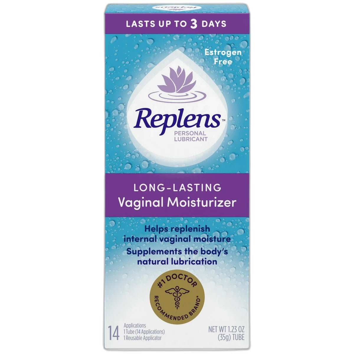 Replens Long Lasting Vaginal Moisturizer 1.23Oz (Pack of 24)