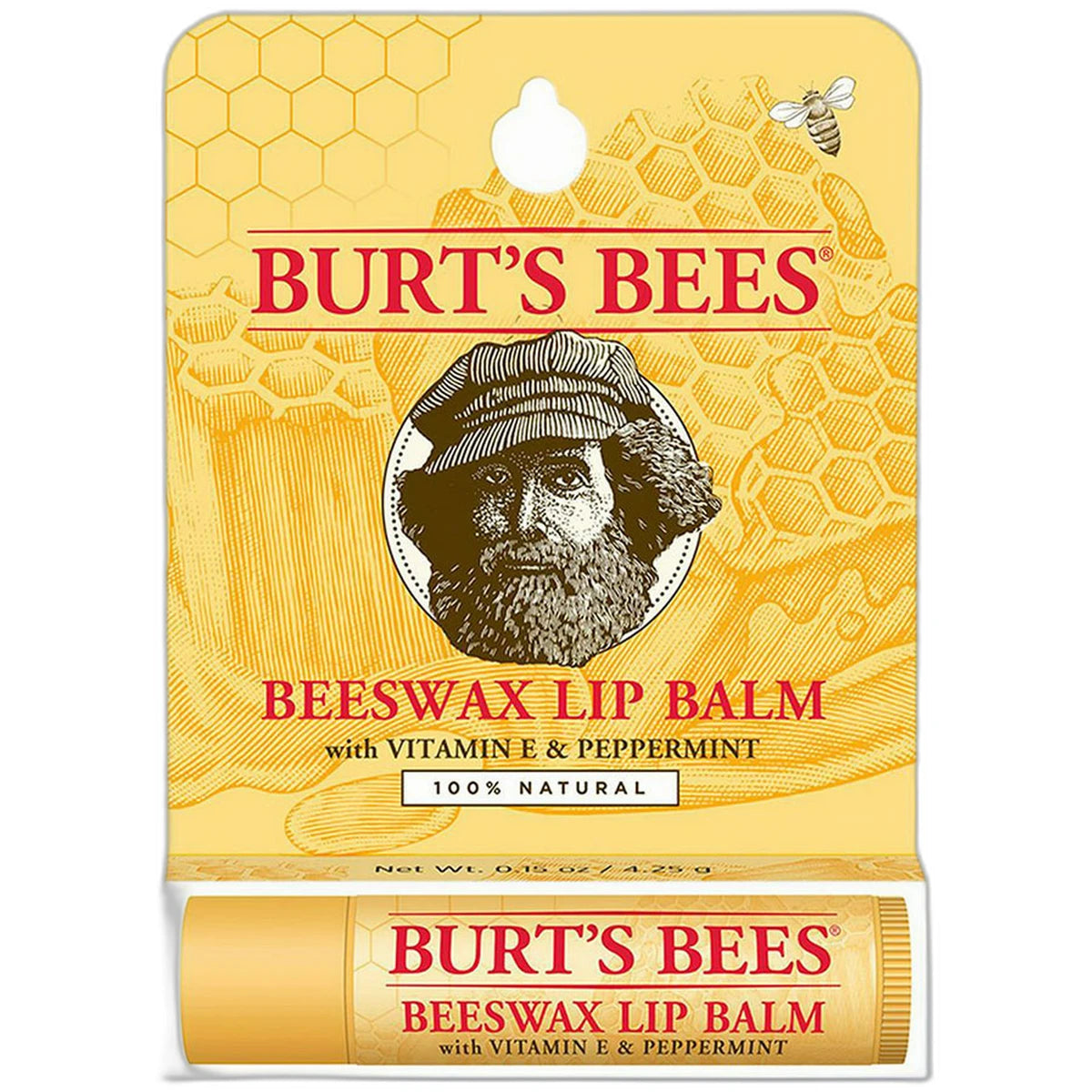 Burts Bees Beeswax Lip Balm Vitamin E And Peppermint 0.15Oz (Pack Of 72)