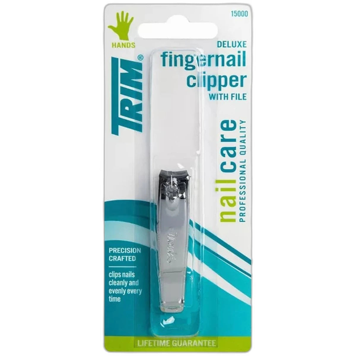 Trim Deluxe Quality Steel Fingernail Clipper with File 3.2Oz (Pack of 24)