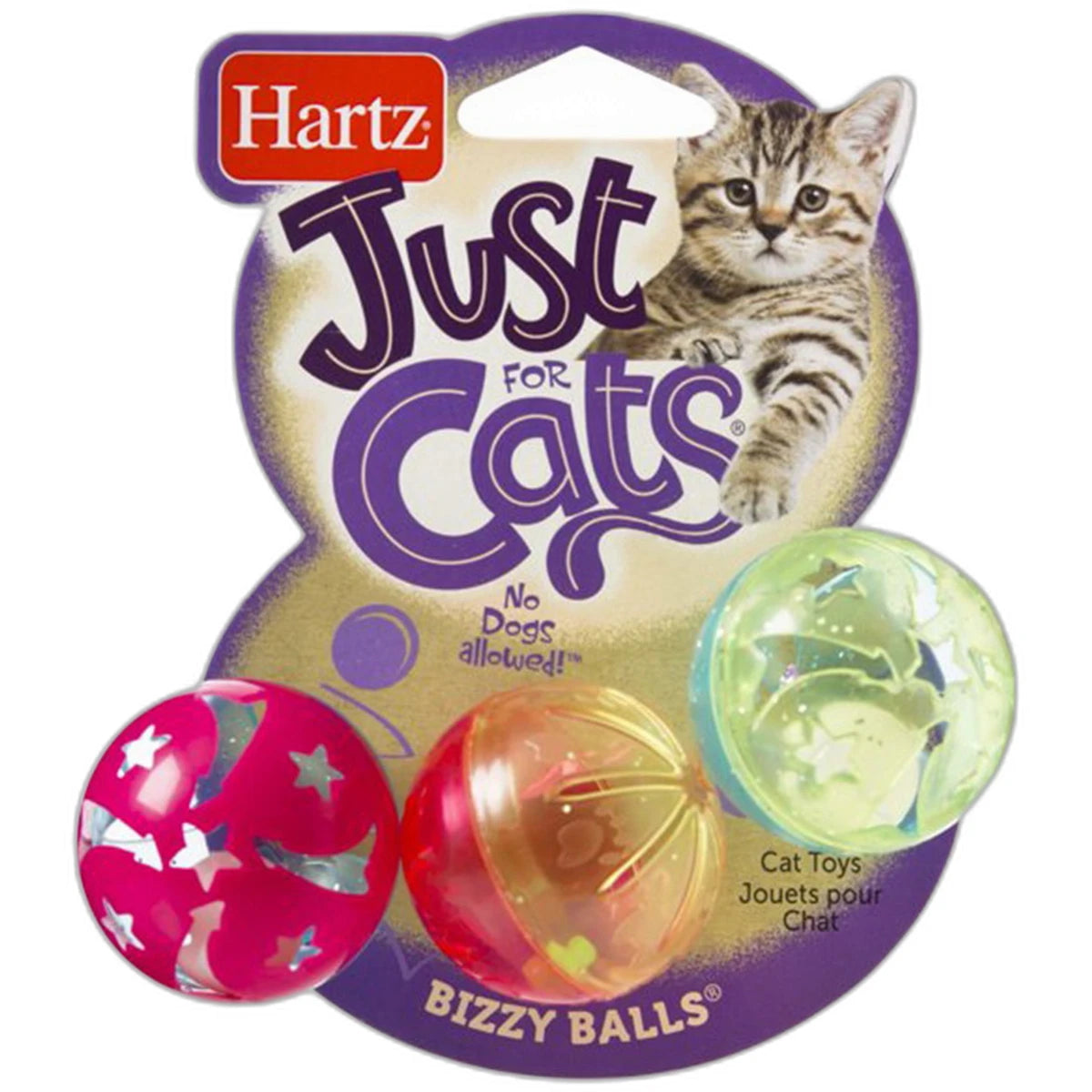 Hartz Just For Cats Bizzy Balls Cat Toy 0.8Oz (Pack of 24)