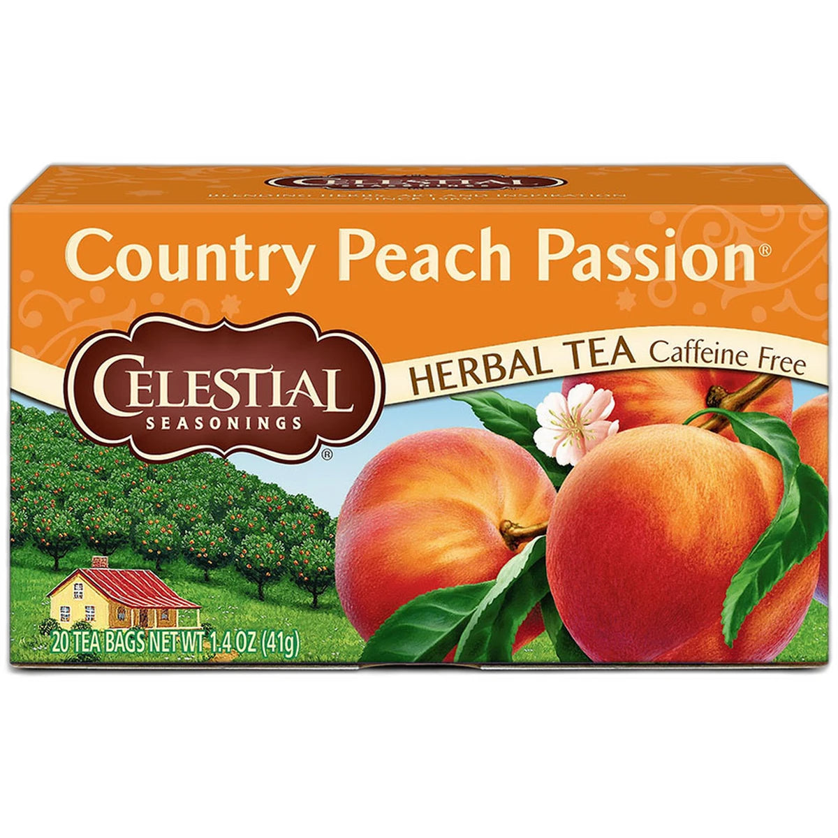 Celestial Seasonings Herbal Tea Country Peach Passion 20 Tea Bags 1.4Oz (Pack Of 6)