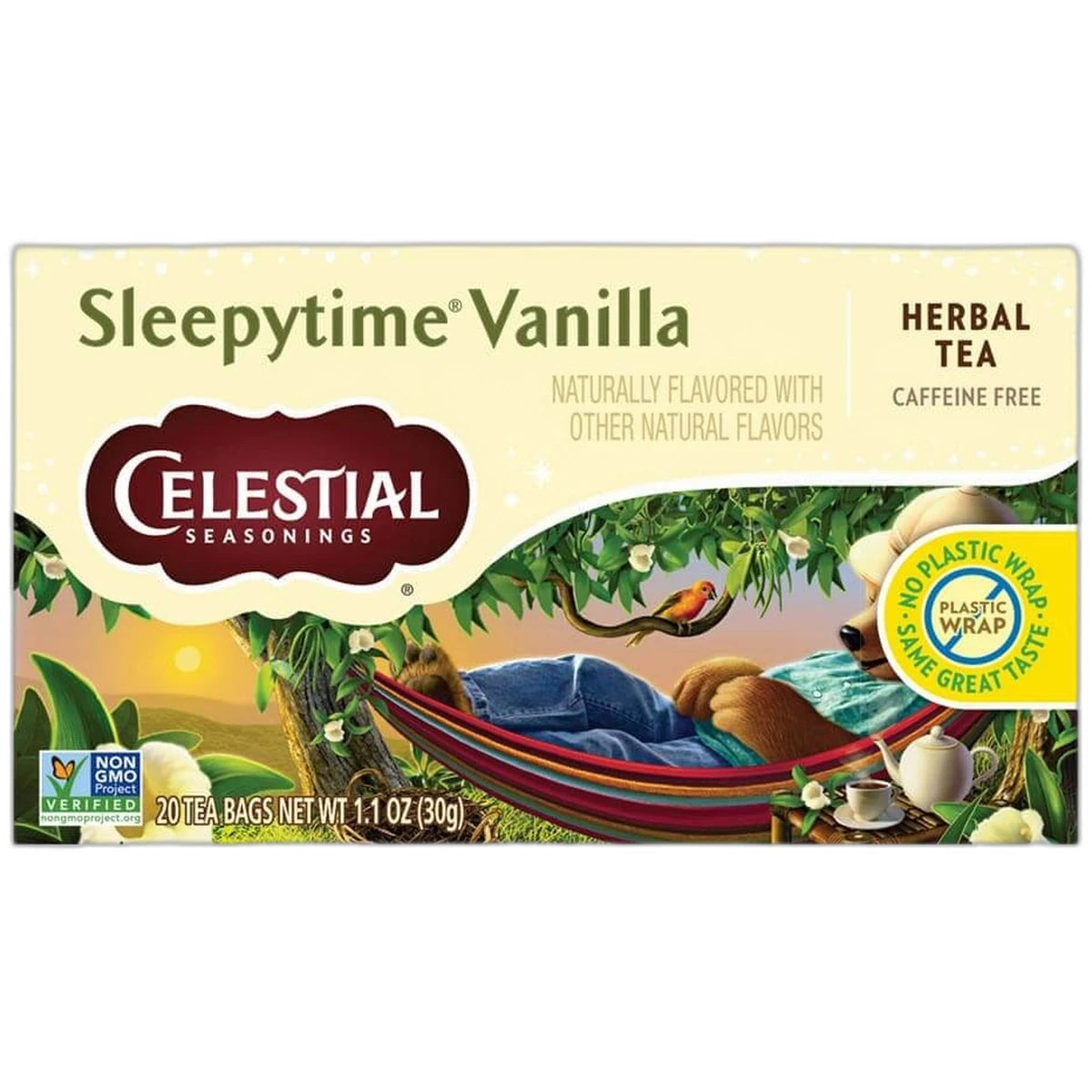 Celestial Seasonings Herbal Tea Sleepytime Vanilla Caffeine Free Sleep Tea Bags 1.1Oz (Pack Of 6)