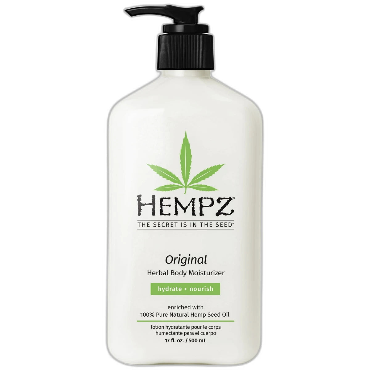 Hempz Original Herbal Body Moisturizer with Pump for Dry Skin 17Oz (Pack of 12)