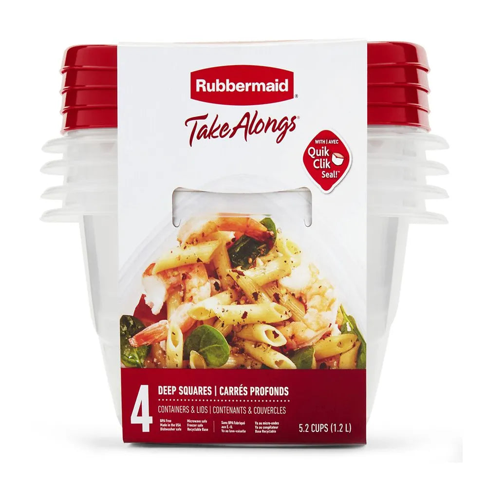 Rubbermaid TakeAlongs Square Containers 4 Count 7.05oz (Pack of 6)
