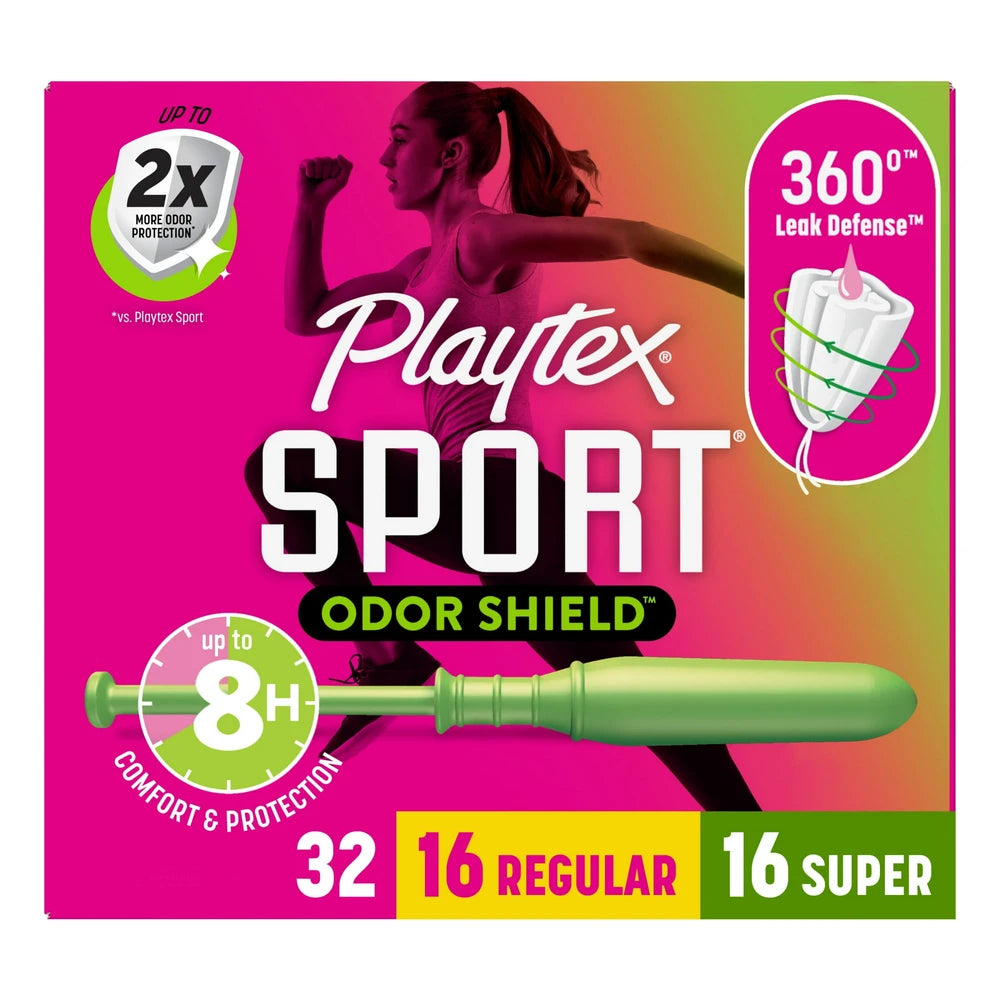Playtex Sport Odor Shield Tampons - 32ct (Pack of 12)