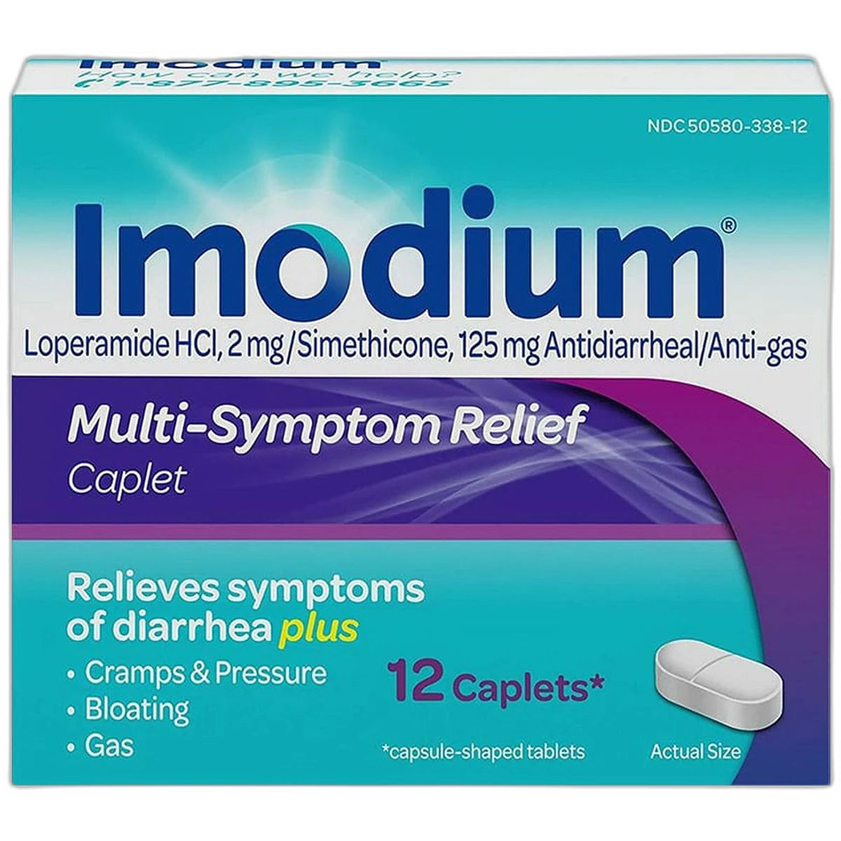 Imodium Multi-Symptom Relief Caplets 0.96Oz (Pack of 48)