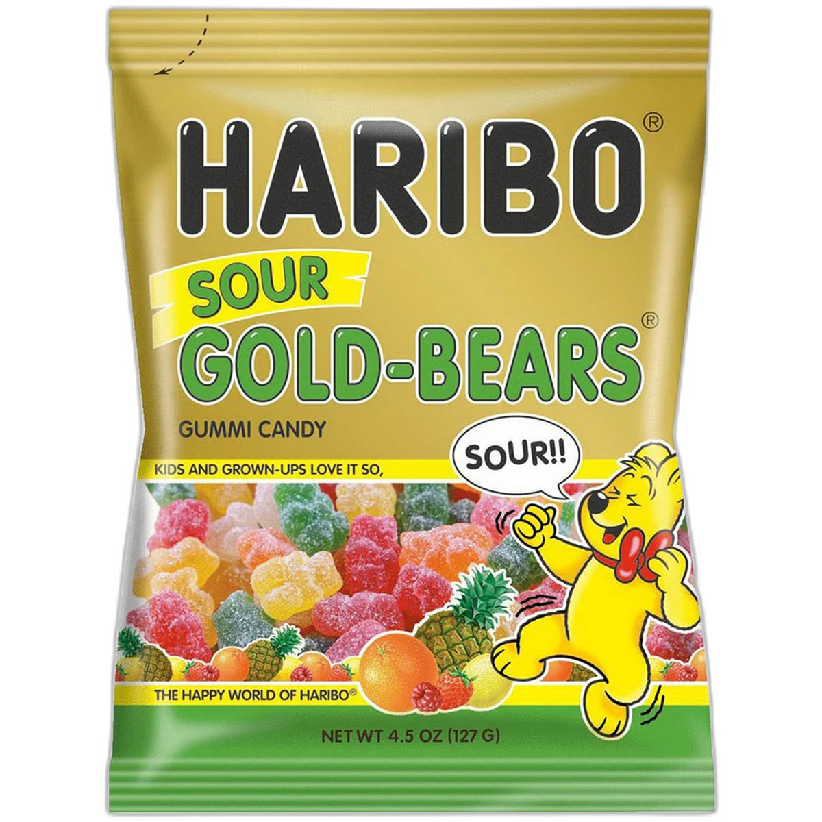 Haribo Gold Bears Sour Gummi Candy 4.5Oz (Pack of 12)