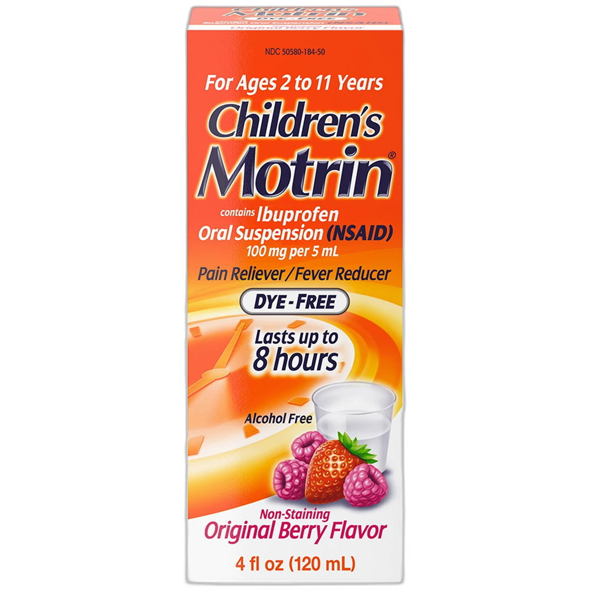 Motrin Children's Ibuprofen Kids Medicine Berry Flavored 4Oz (Pack of 36)