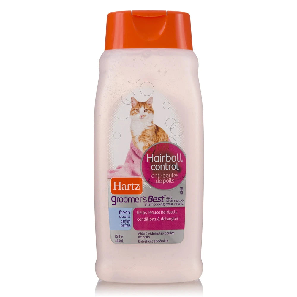 Hartz Groomer s Best Extra Gentle Hairball Control Fresh Scent Cat Shampoo 15 fl OZ(Pack of 12)