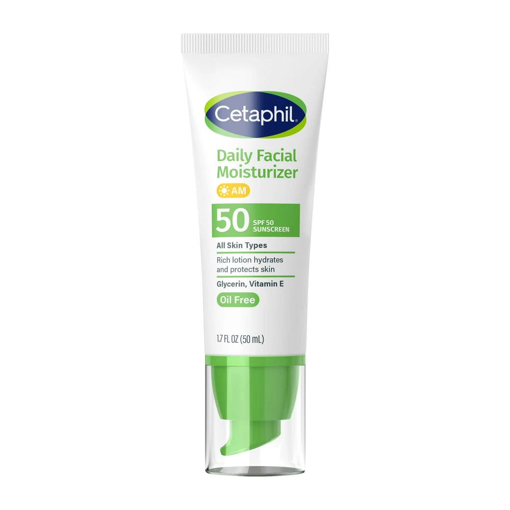 Cetaphil Daily Facial Moisturizer with Sunscreen, SPF 50+, 1.7 fl Oz (Pack (Pack of 12)