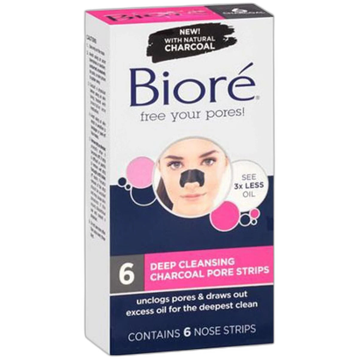 Biore Deep Cleansing Charcoal Pore Nose Strips With Natural Charcoal6 ea 3.52Oz (Pack of 12)