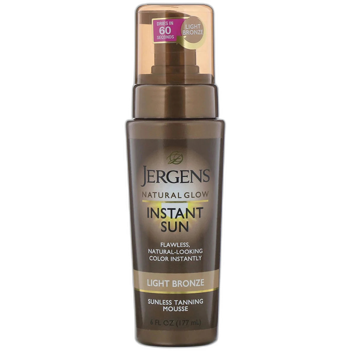 Jergens Natural Glow Light Bronze Instant Sun Sunless Tanning Mousse 6Oz (Pack of 5)