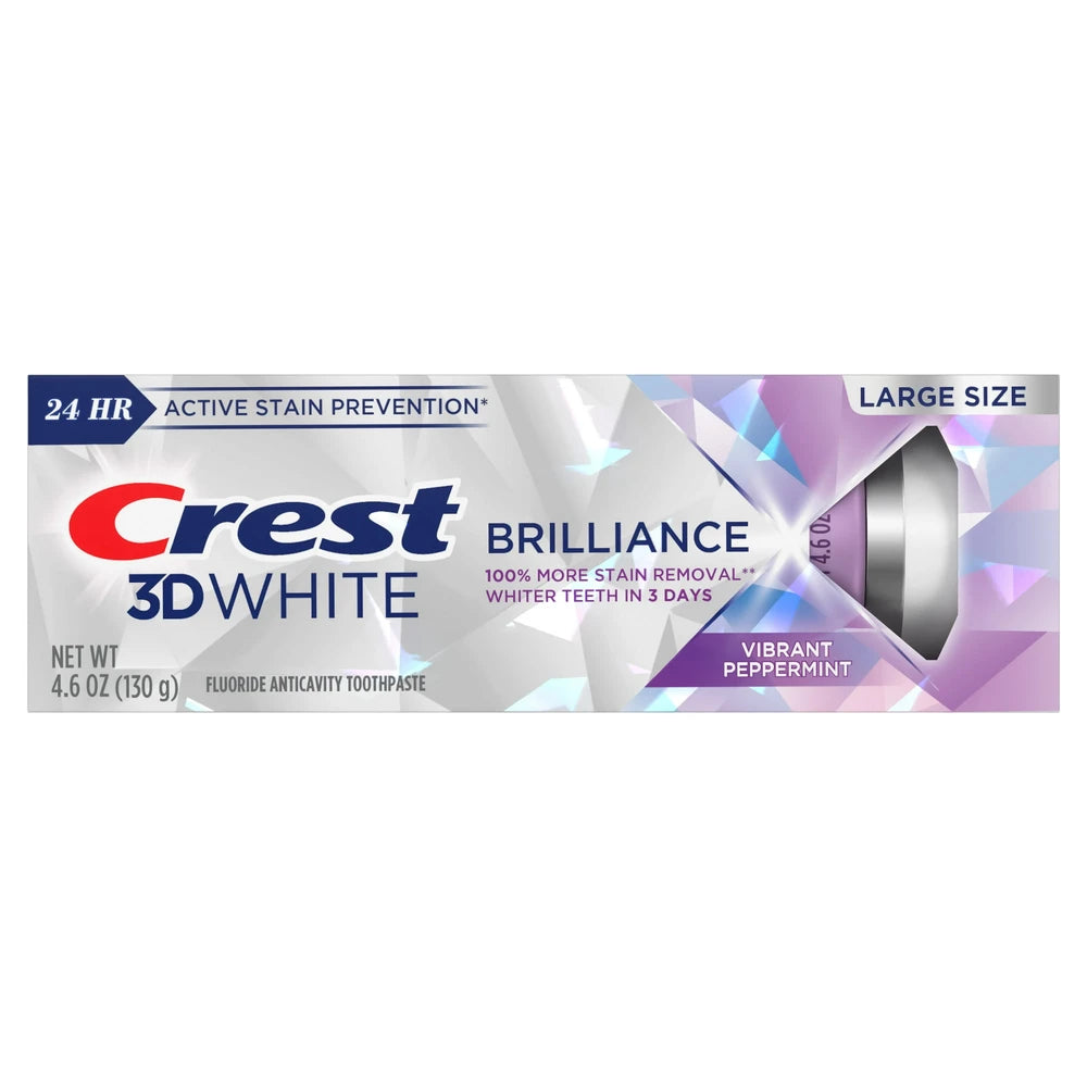 Crest 3D White Brilliance Vibrant Toothpaste - Peppermint - 4.6 Oz(Pack of 12)