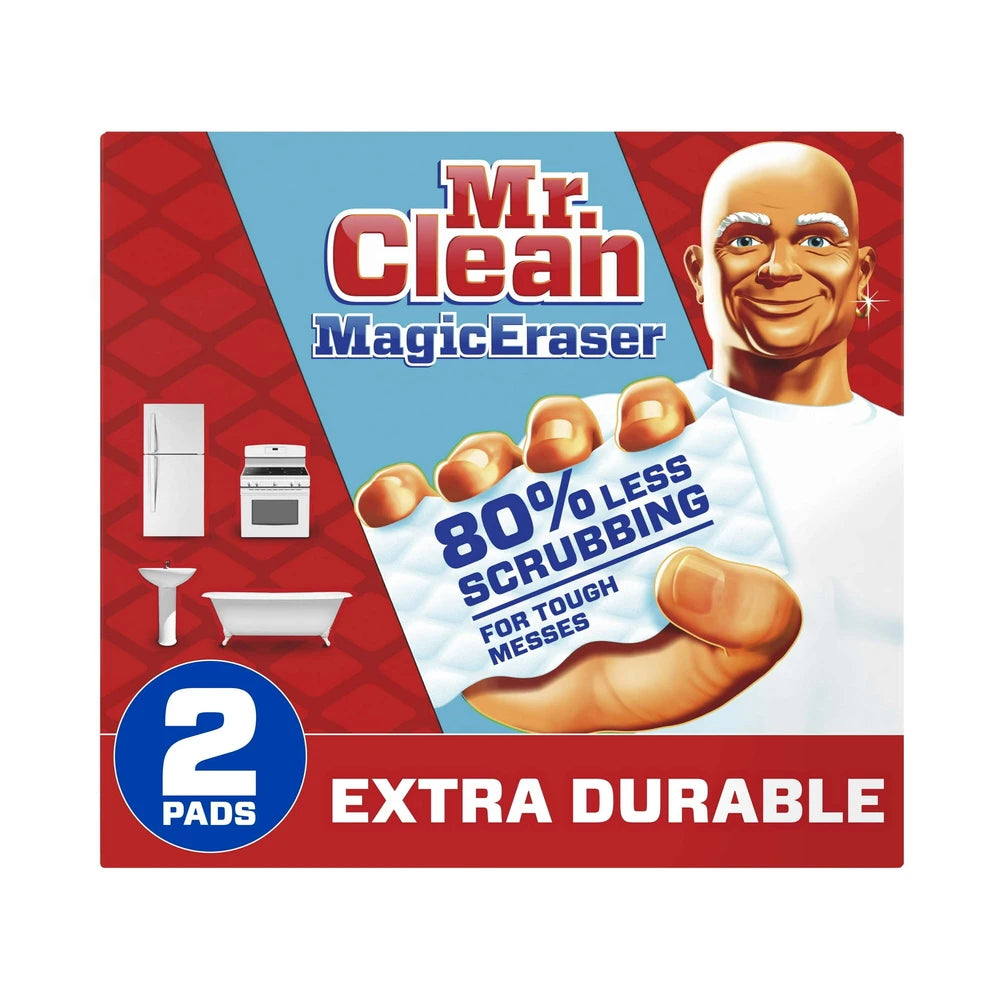 Mr. Clean Magic Eraser Extra Durable Cleaning Pads With Durafoam 2 Ct 0.8Oz (Pack Of 16)
