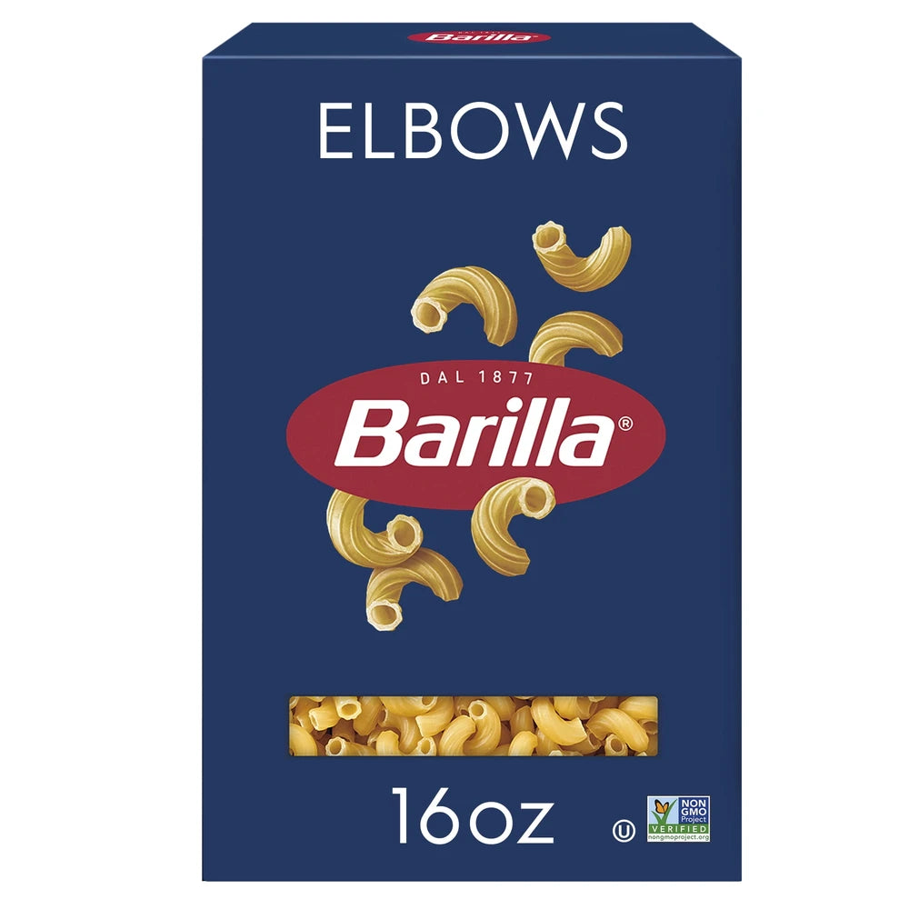 Barilla Classic Non-GMO Kosher Certified Elbows Pasta 16 Oz (Pack of 16)