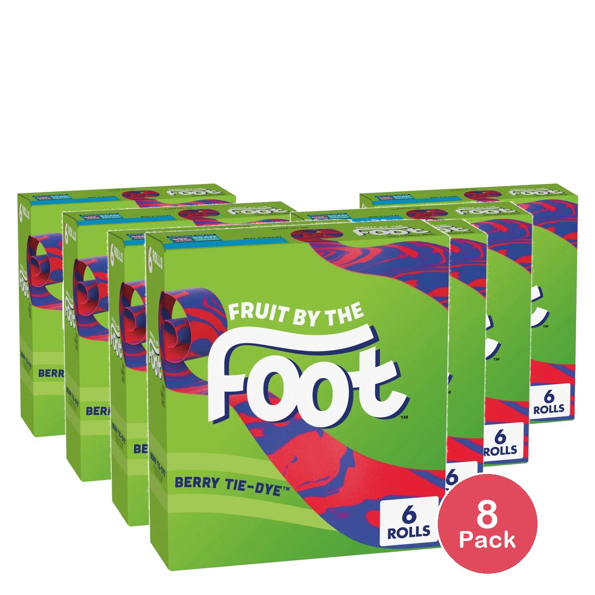 Fruit by the Foot, Berry Tie-Dye, 6-Count Rolls 4.5 oz (Pack of 8)