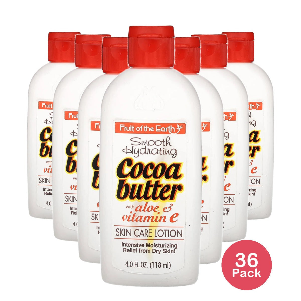 Fruit of the Earth Skin Care Lotion Cocoa Butter With Aloe & Vitamin E 4 fl oz (Pack of 36)