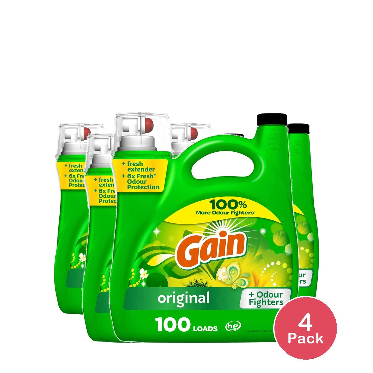 Gain Original Liquid Laundry Detergent 144 Fl Oz (Pack of 4)