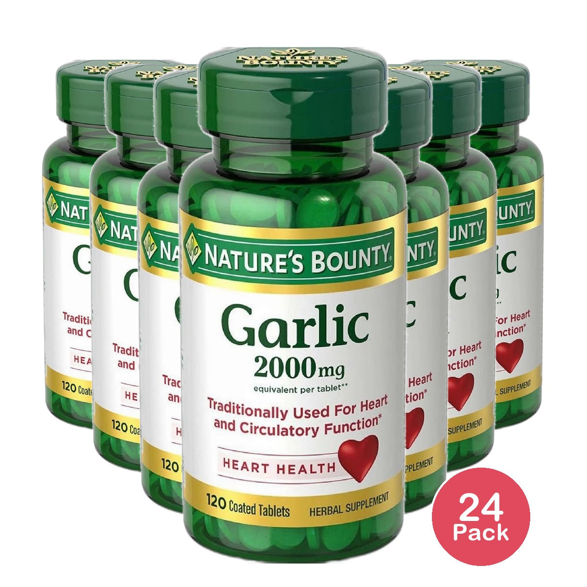 Garlic Odor Free (Coated ) 2000 Mg Herbal Supplement Tablets By Natures Bounty120 Ea 0.1Oz (Pack Of 24)
